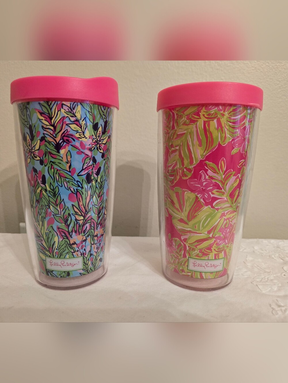 Lilly Pulitzer Pink Tropical Insulated Tumbler - Set of 2
